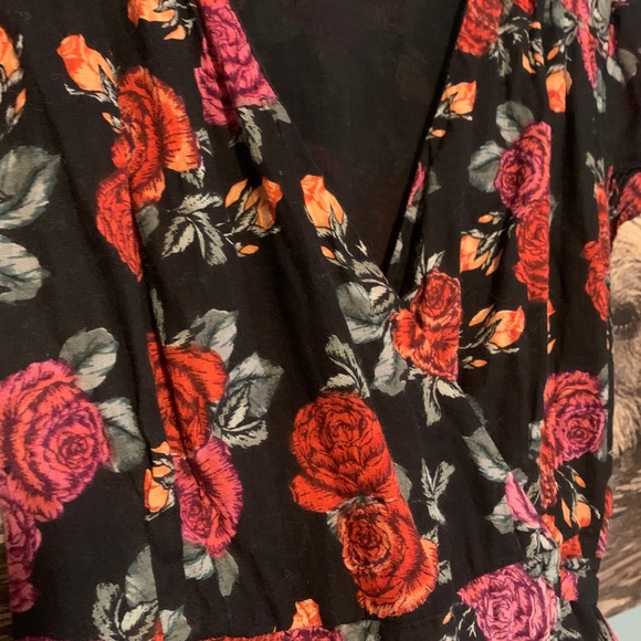 Patrons of Peace black,red,pink small floral print flowing cotton dress. - Picture 6 of 11